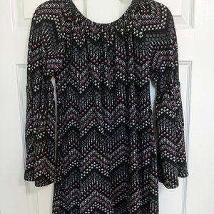 Multicolored Black Tunic Blouse